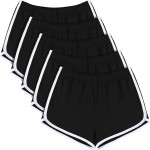 URATOT 5 Packs Soft Comfy Booty Cotton Workout Pants Breathable Lounge Dolphin Shorts Cycling Hiking Pants for Women