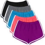 URATOT 5 Packs Soft Comfy Booty Cotton Workout Pants Breathable Lounge Dolphin Shorts Cycling Hiking Pants for Women