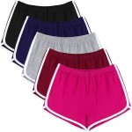 URATOT 5 Packs Soft Comfy Booty Cotton Workout Pants Breathable Lounge Dolphin Shorts Cycling Hiking Pants for Women