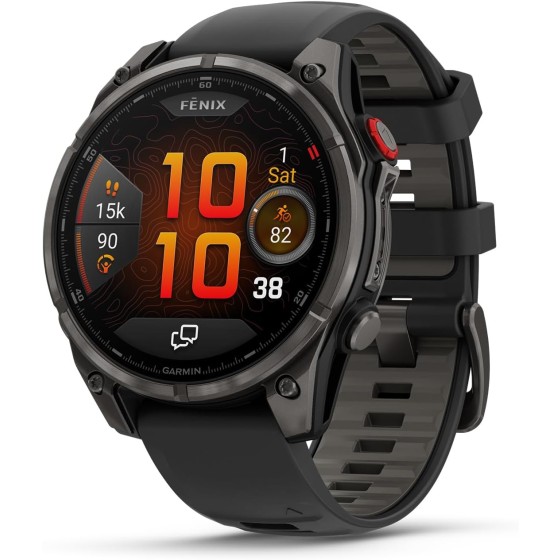 Garmin fēnix® 8 Pro, 51mm, AMOLED Display, Premium Connected Multisport GPS Smartwatch, inReach® Technology, Sapphire, Titanium with Graphite/Black Silicone Band Garmin fēnix® 8 Pr