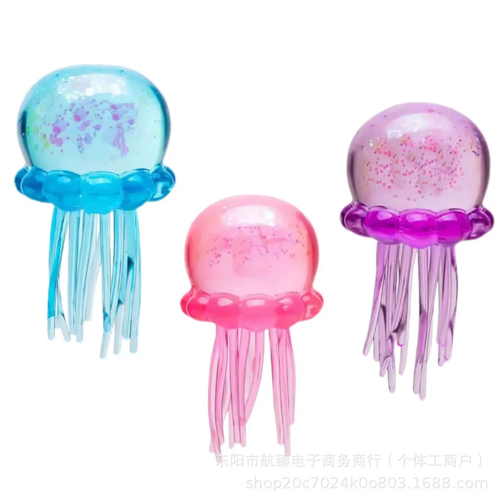 Maltose Pinch Happy Jellyfish Ice Cube Stress Relief Toy, Slow-Rebound Design for Venting
