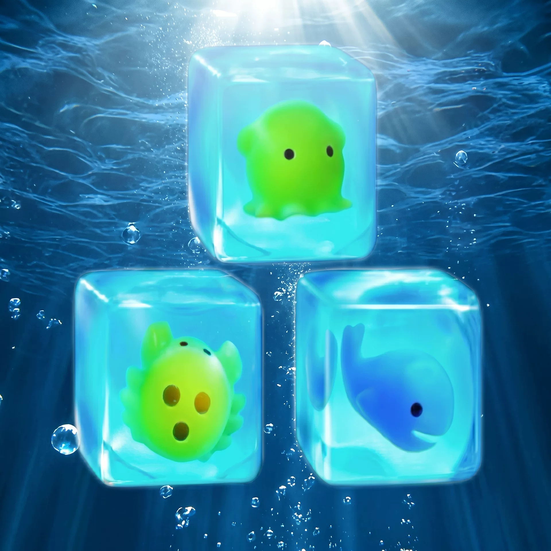 Ice cube, decompression cube, plastic flour ball, maltose, squeeze toy, stress ball