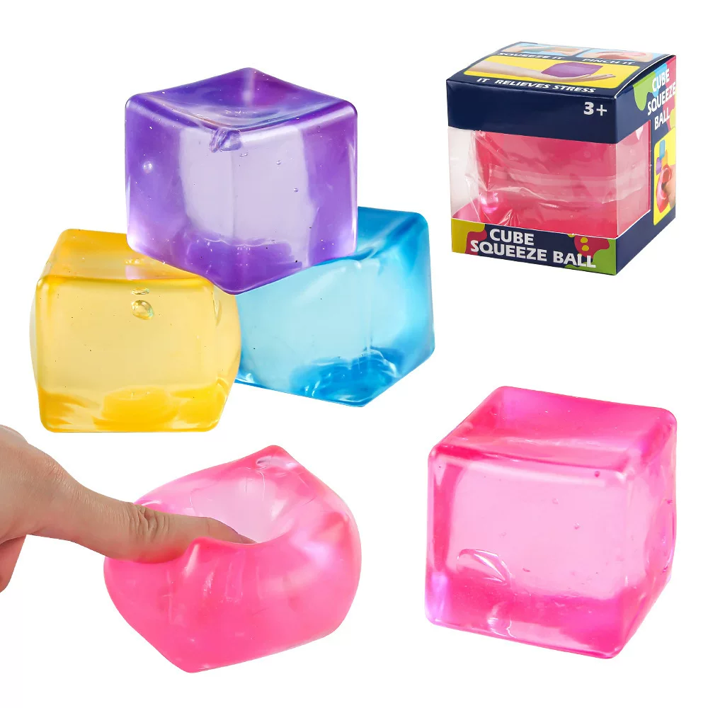 Creative simulation ice cube stress relief toy, slow-resilience, transparent, colored, made of malt sugar, TPR soft rubber ice