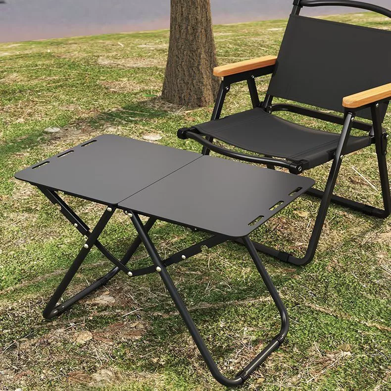 Outdoor camping folding table, portable picnic and barbecue table, thickened multi-functional folding tactical table, complete camping equipment set