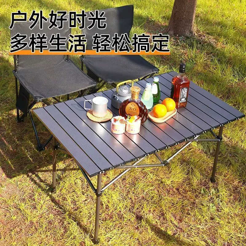 Eierrollentisch tragbar für Selbstfahrertrips, Camping, Picknicks, klappbarer Tisch aus Kohlenstoffstahl, Verkaufstisch für Outdoor-BBQ und Stände