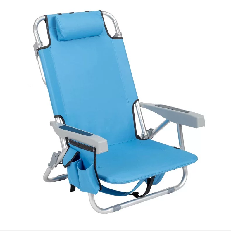 Faltbare tragbare Strandliege für Outdoor-Camping mit mehreren Liegepositionen, bequem zum Sitzen und Liegen, inklusive Eisbeutel