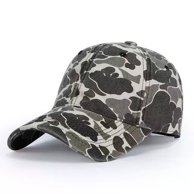 New vintage camouflage washed and aged baseball cap for men and women, sun-blocking, outdoor, breathable, duck-style