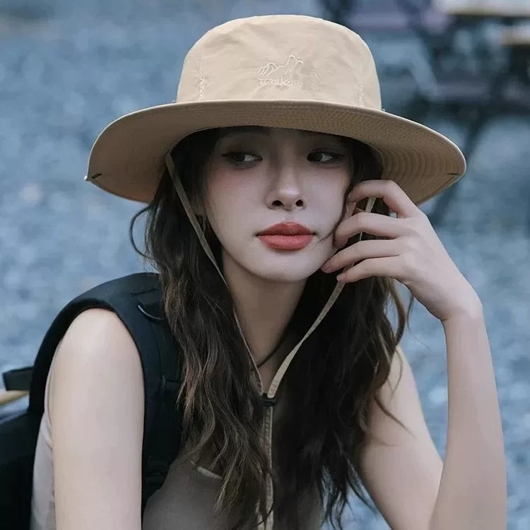 Large-brimmed hat for children, suitable for summer mountaineering, outdoor hiking, sun protection, men's sunscreen, waterproof, quick-drying, travel, fishing, fisherman's hat