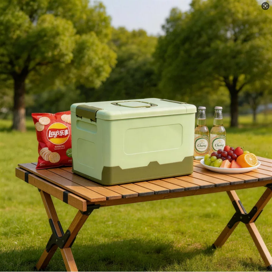 Outdoor camping storage box, car toolbox, foldable handheld organizing box, large-capacity plastic storage box, toy