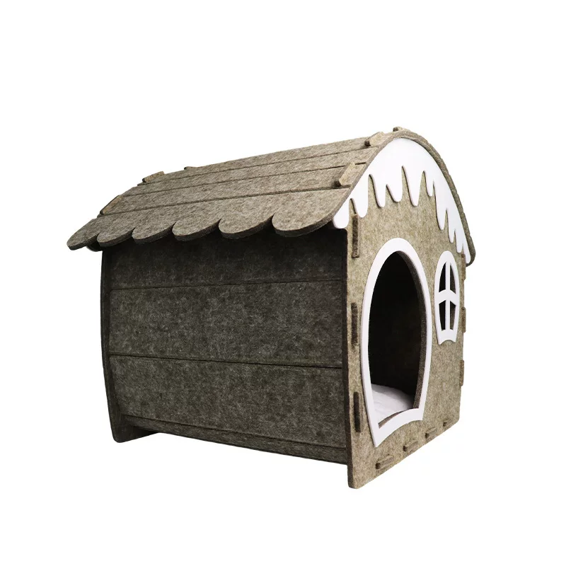 Flockenplatten-Katzenhütte Winterneue leichte Flockenkatzenhütte mit Fenster Märchen-Haus-Design niedliche Katzenhütte