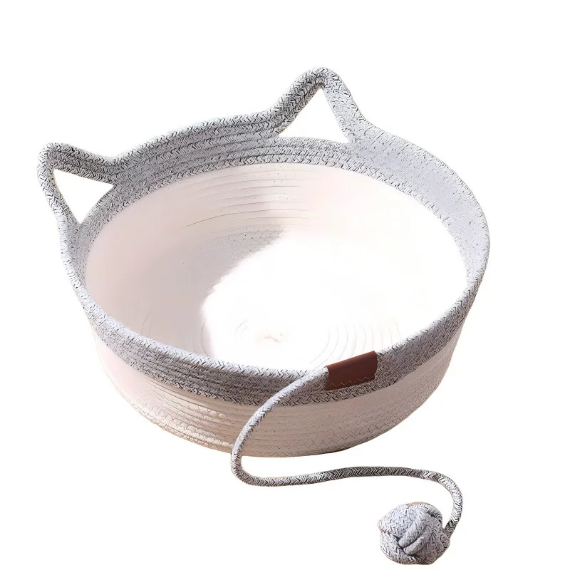 藤编猫窝夏季流浪猫用品宠物窝猫抓板猫窝一体猫咪窝狗窝