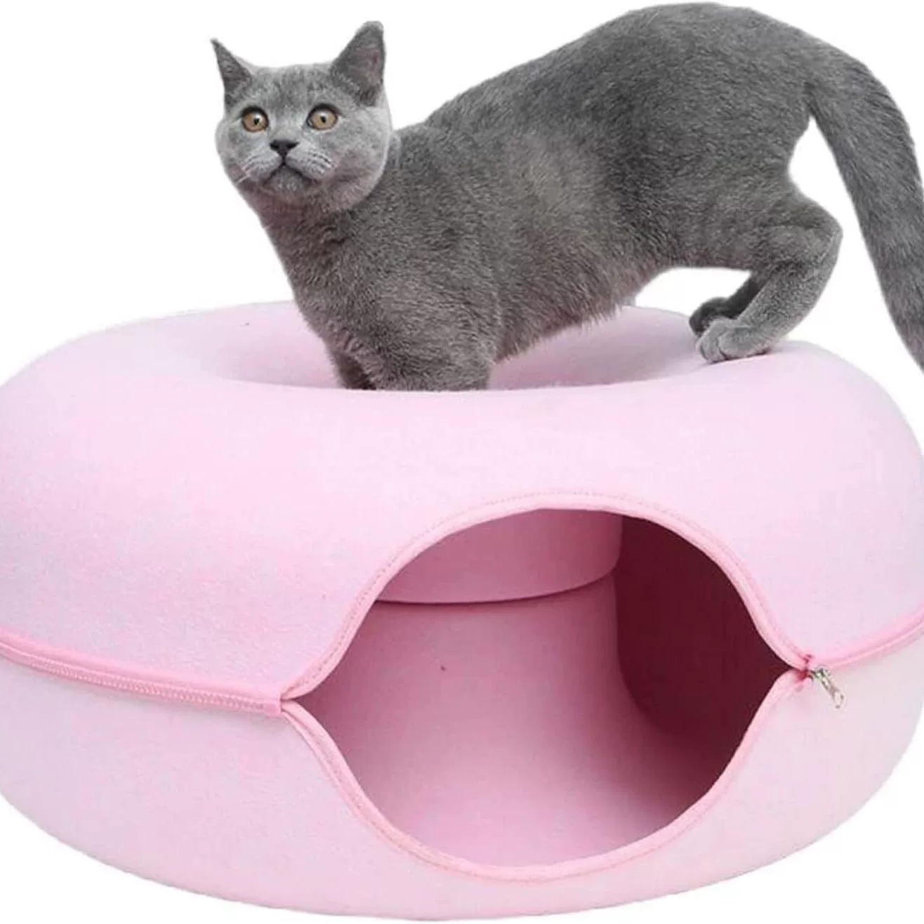 Felt donut tunnel pet stray cat bed, suitable for all seasons in summer