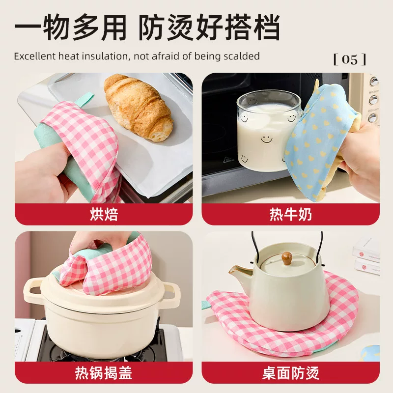 卡通隔热防烫手套家用烤箱手套厨房加厚耐高温微波炉烘焙专用手套