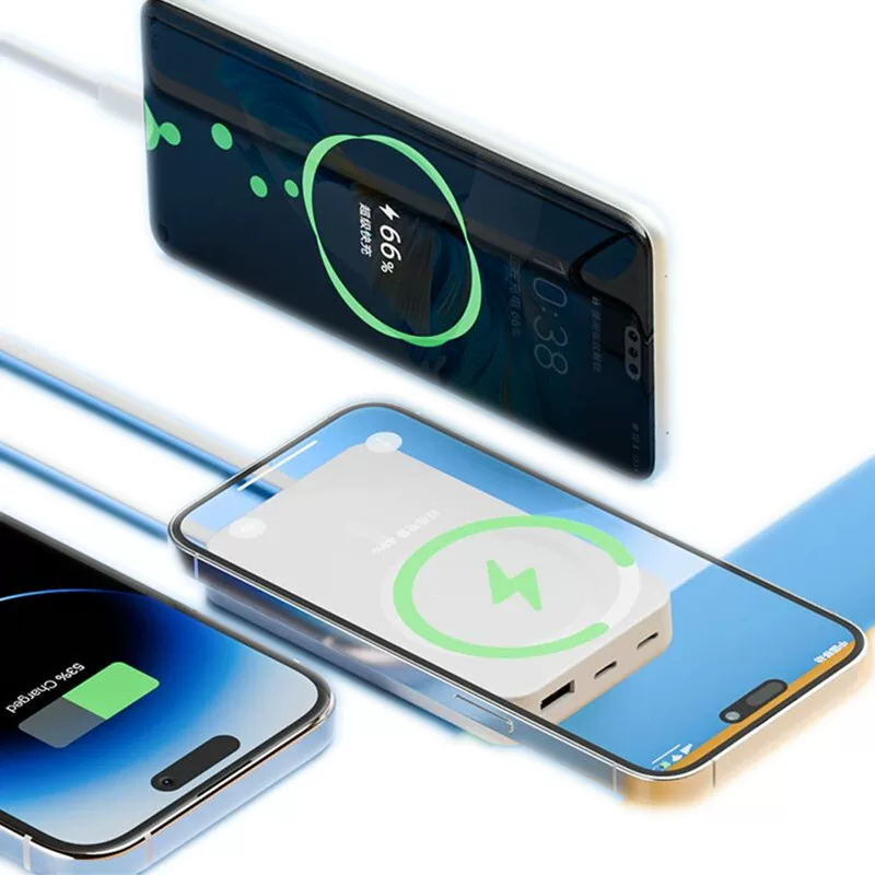 跨境热销爆款22.5W磁吸充电宝 20000mAh自带线支架PD快充移动电源