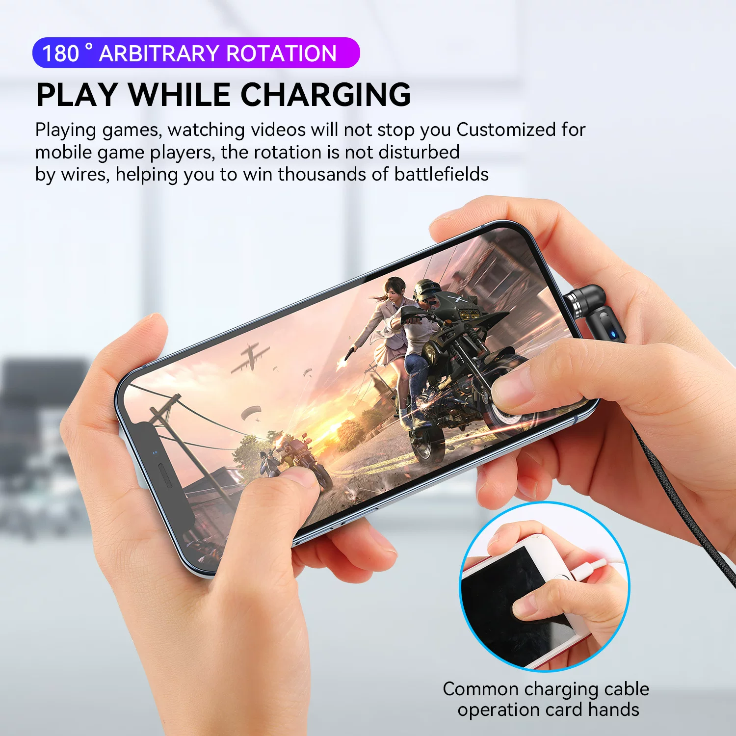 The 540-degree rotating magnetic cable from the private mold source manufacturer is suitable for Apple and Android Type-C magnetic charging cables