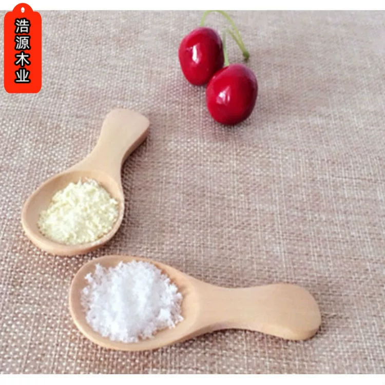 Wholesale from the source factory, cute baby wooden spoons, Japanese-style small, simple and solid-color lotus wood children's spoons, milk powder small spoons