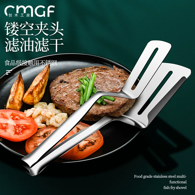 Wholesale gifts, stainless steel food tongs, kitchen barbecue, grilling, grilled steak, household heat-resistant bread, one-piece consignment