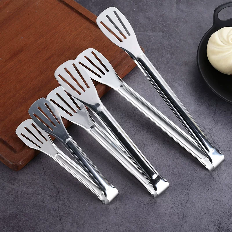 304 three-line stainless steel thickened bread tongs, food tongs, barbecue tongs, baking kitchen small tools, steamed buns, steaks, frying