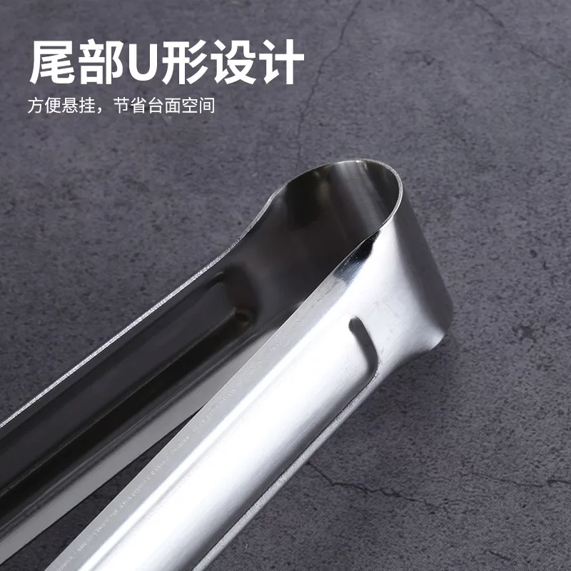 304 three-line stainless steel thickened bread tongs, food tongs, barbecue tongs, baking kitchen small tools, steamed buns, steaks, frying