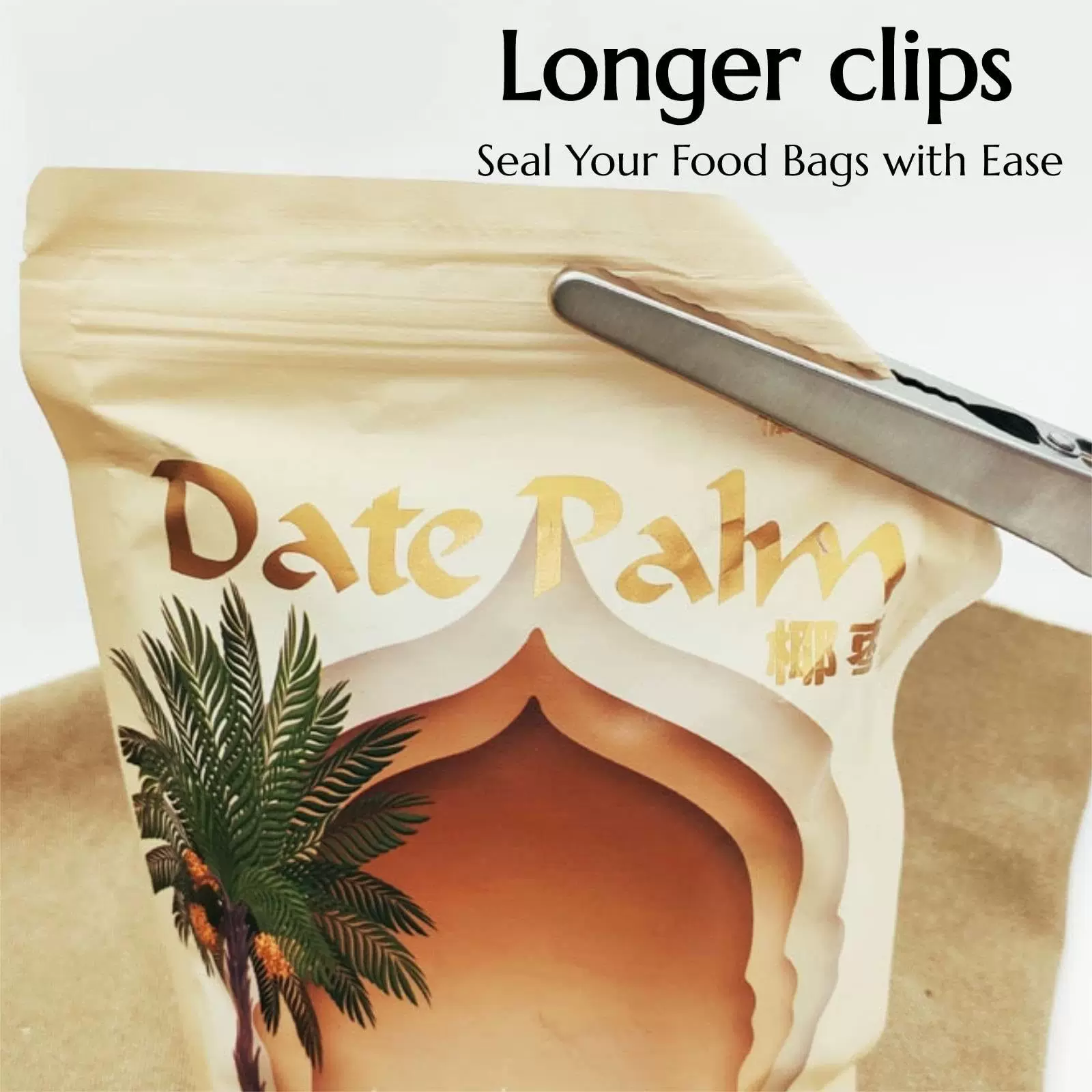 Manufacturer's stainless steel crocodile clip food sealing clip, household snack sealing bag clip, kitchen food clip
