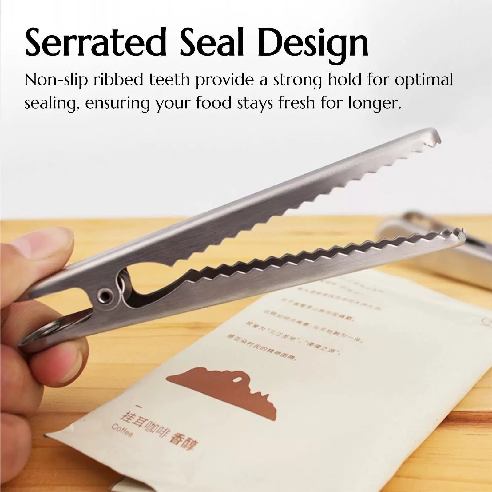 Manufacturer's stainless steel crocodile clip food sealing clip, household snack sealing bag clip, kitchen food clip