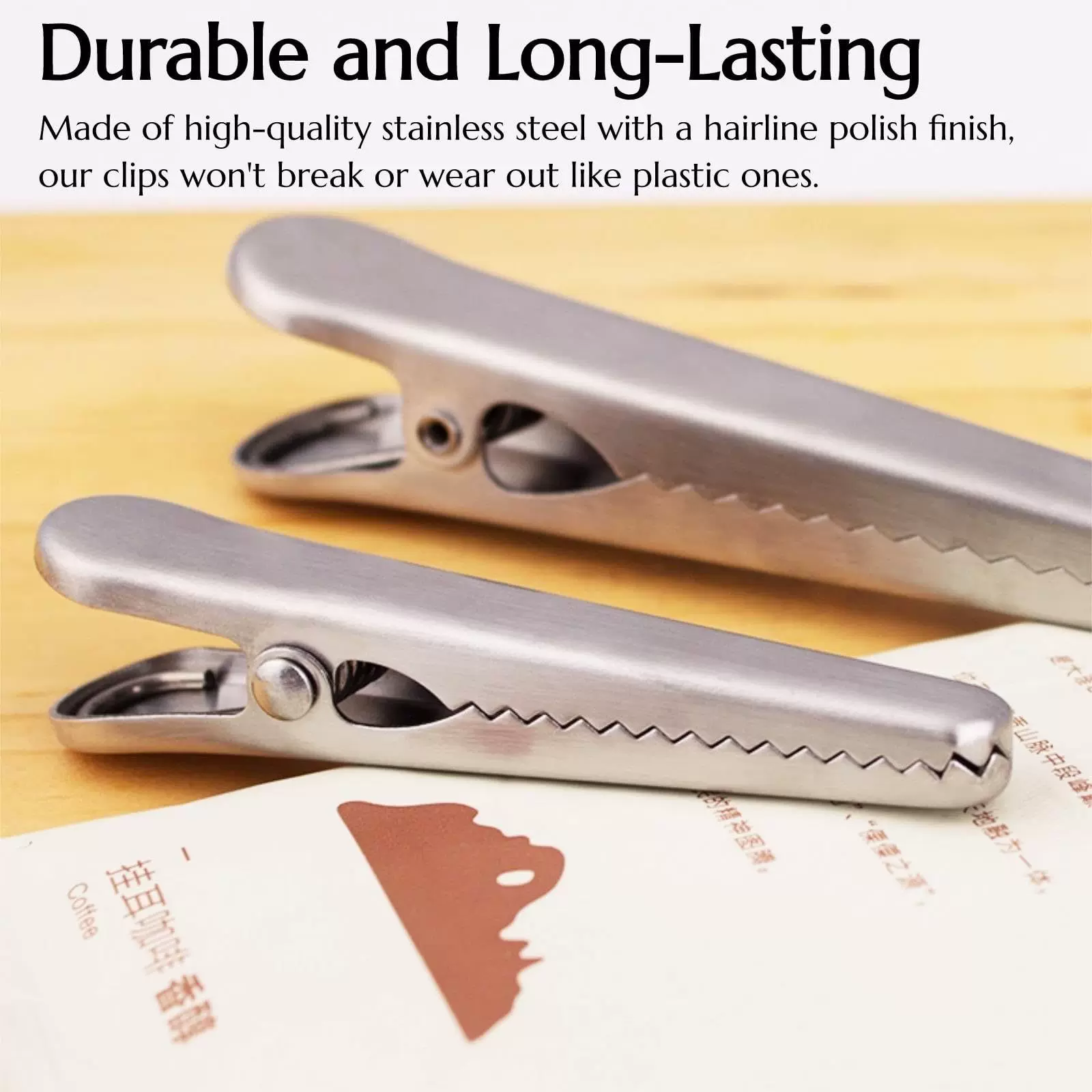 Manufacturer's stainless steel crocodile clip food sealing clip, household snack sealing bag clip, kitchen food clip
