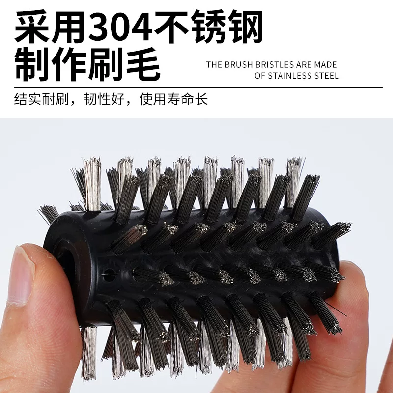 New cross-border brush, portable grill brush, cleaning steel wire grill, electric grill brush, heavy oil stain brush for grilling