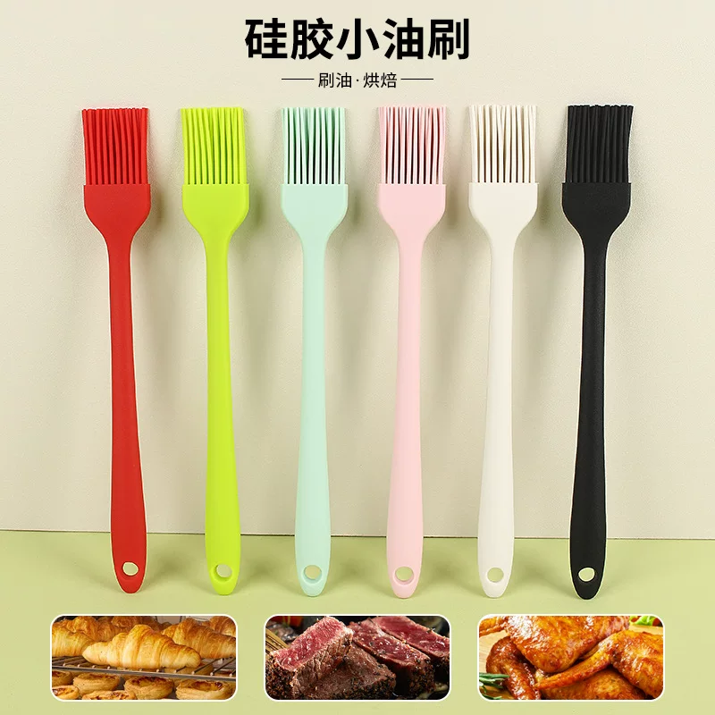 Silicone one-piece small oil brush, barbecue brush, household non-shedding baking small brush, pancake oil brush