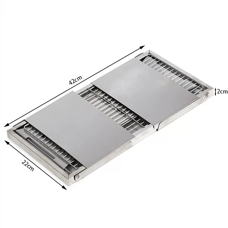 Outdoor folding stainless steel barbecue grill, charcoal thickened barbecue rack, home courtyard camping table grill, charcoal skewer grill