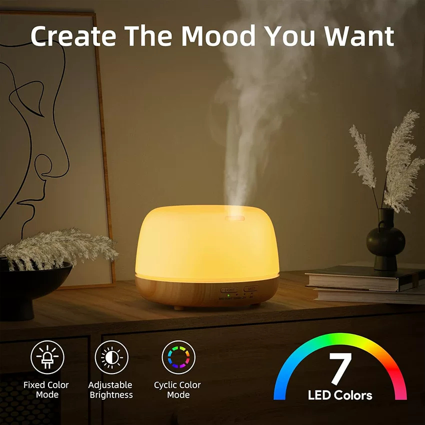 Amazon's best-selling essential oil diffuser, 300ml small household humidifier, USB seven-color ambient light aroma diffuser