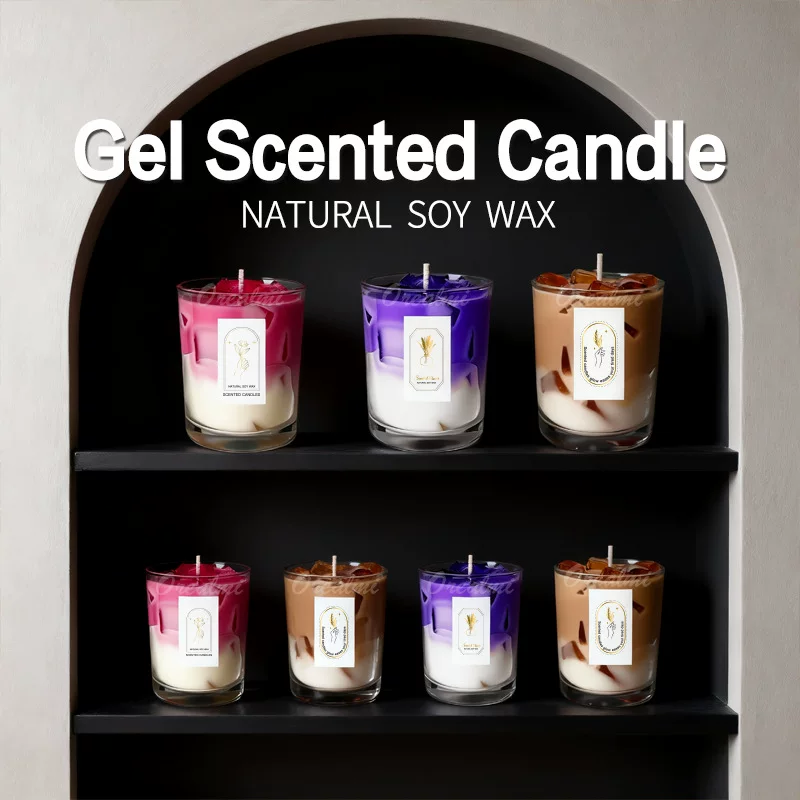 The popular ice cube coffee cup, scented candle, creative jelly milk tea shaped souvenir gift box set is in stock