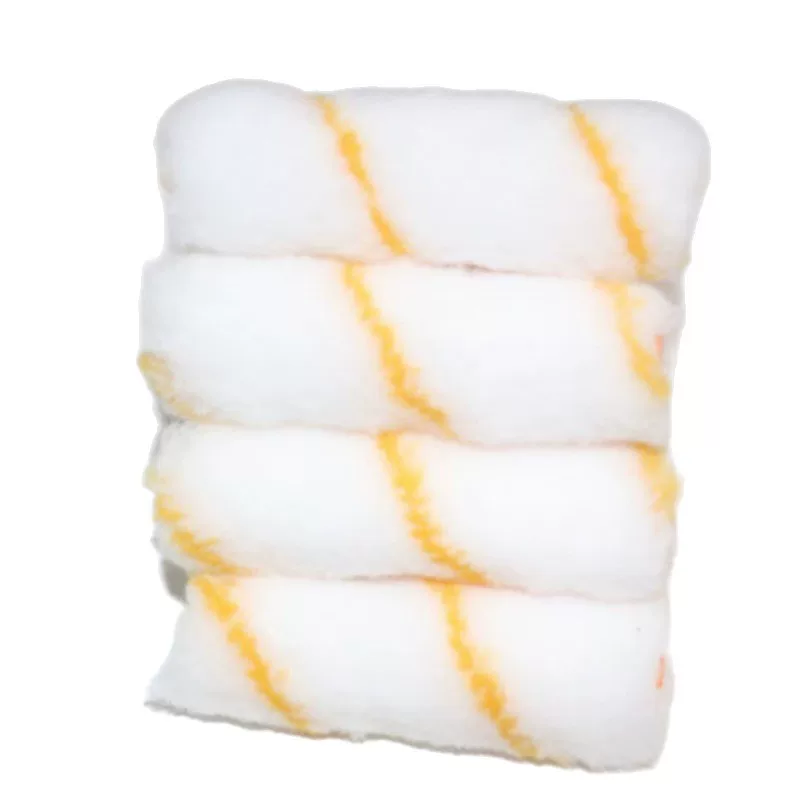 Little Finger roller brush mini roller brush head 4-inch yellow strip hot melt roller core paint no dead corners small corner replacement head