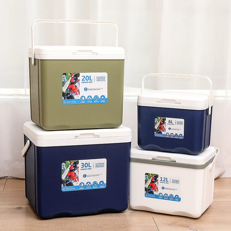 Refrigerated box, insulated box for commercial and outdoor use, food, breast milk, fishing preservation, picnic cooling, portable handheld ice bucket