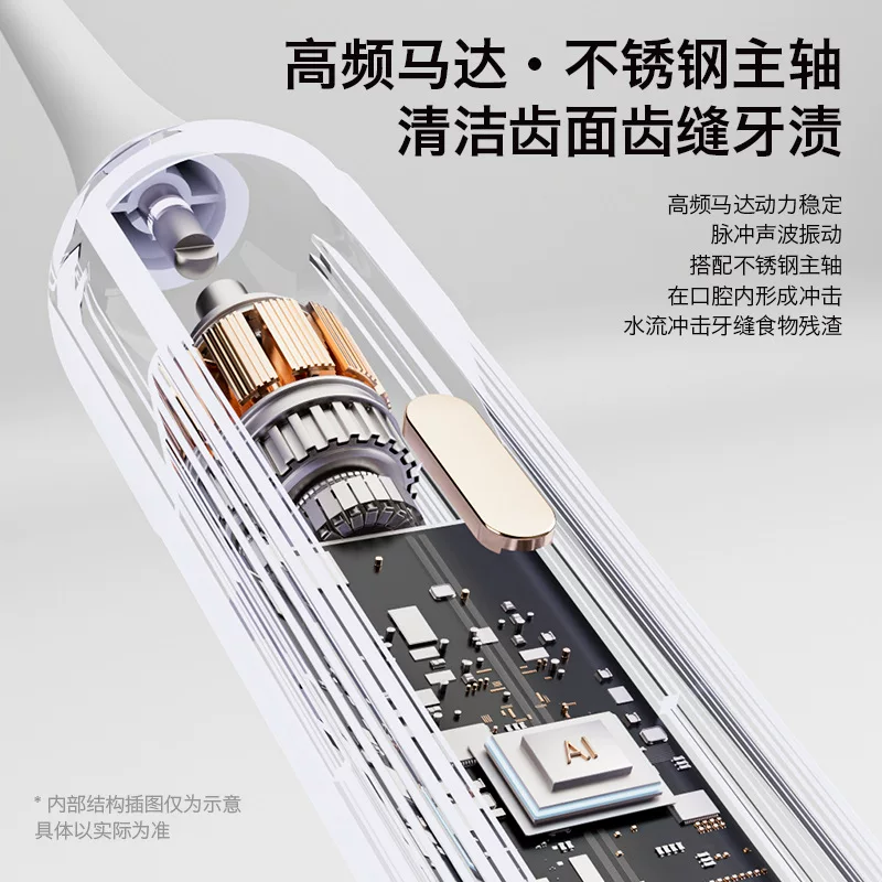 Electric toothbrush, cross-border household smart fully automatic cleaning, soft bristle button type USB sonic vibration teeth cleaning wonder