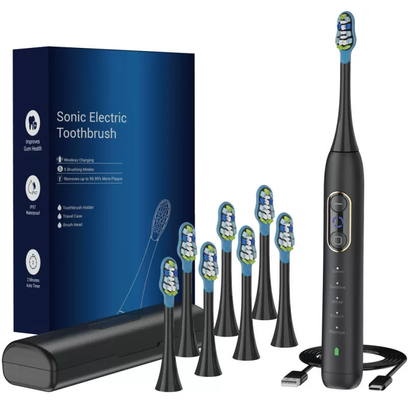 Special offer on cross-border electric toothbrushes: Magnetic levitation metal shaft with neutral acoustic wave vibration in English. Customized from the source factory