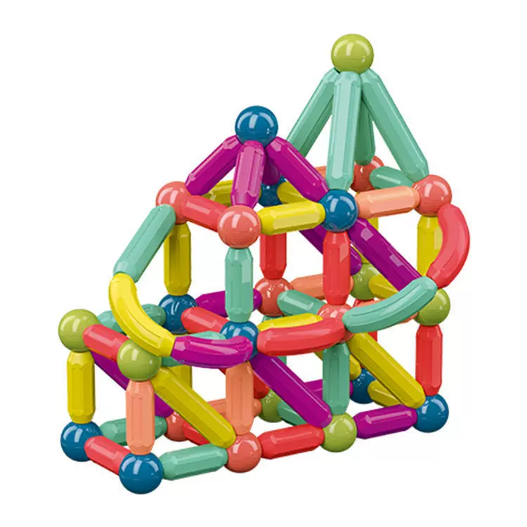 Cross-border magnetic rods, magnetic building blocks, children's magnetic intelligence, magnetic assembly, versatile magnetic rods factory