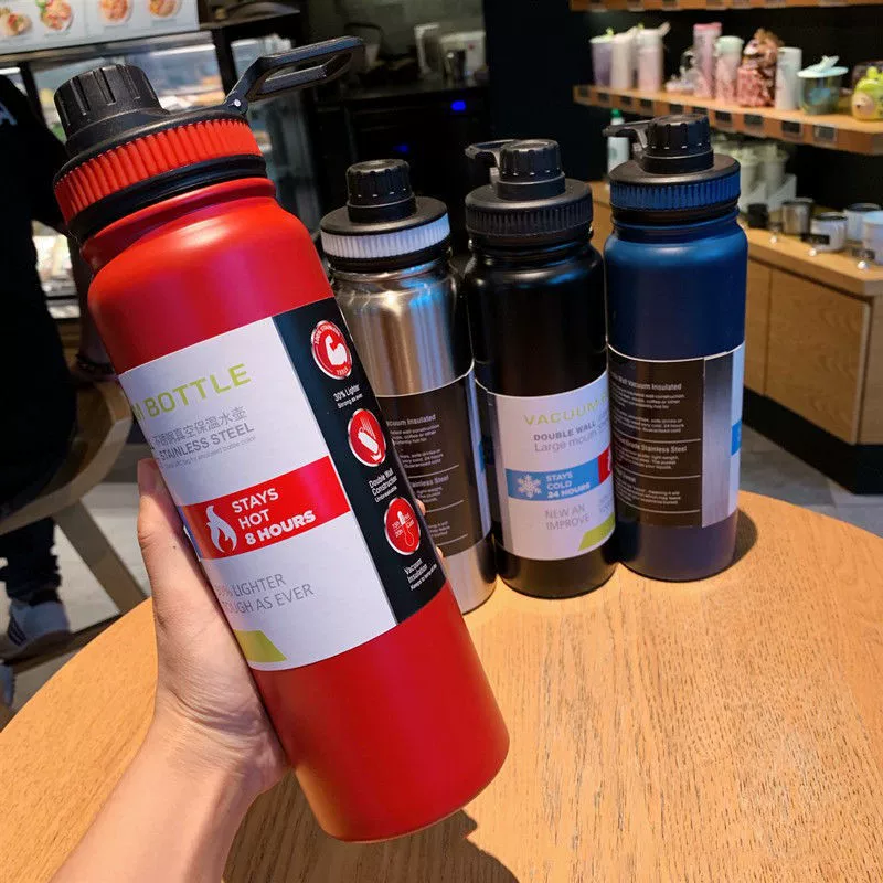 Cross-border best-selling stainless steel space kettle 304 large-capacity fitness and sports water bottle, outdoor travel car insulated cup