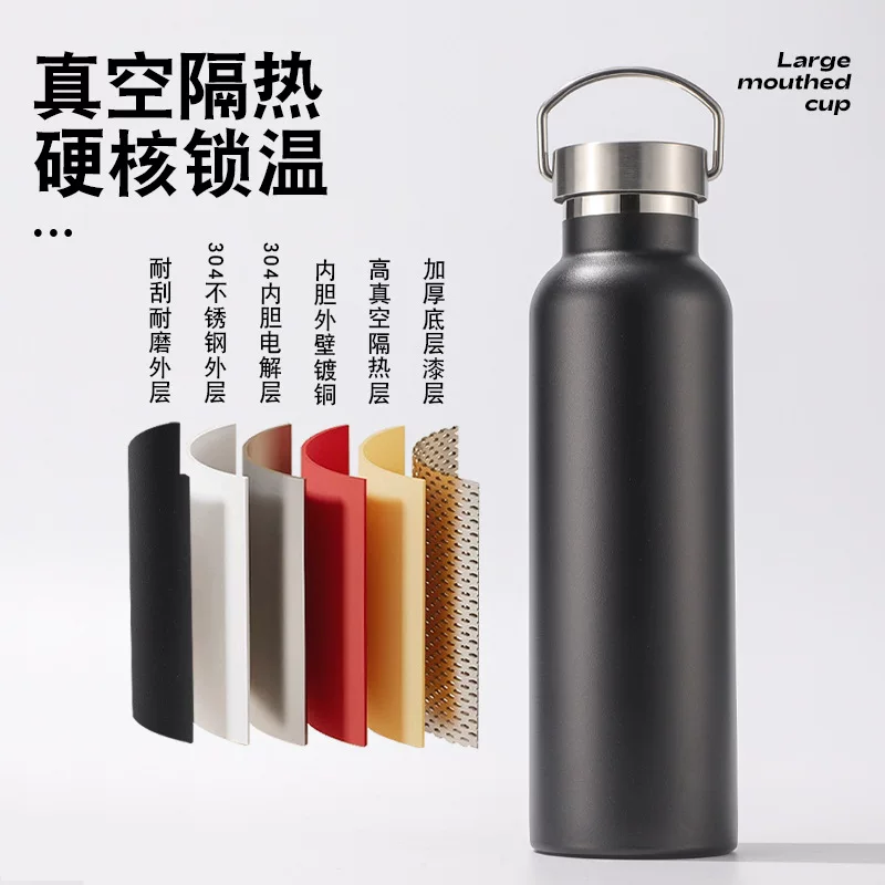 Cross-border Amazon American large-mouthed cups, stainless steel insulated cups, outdoor running sports cycling cups, space water bottle cups