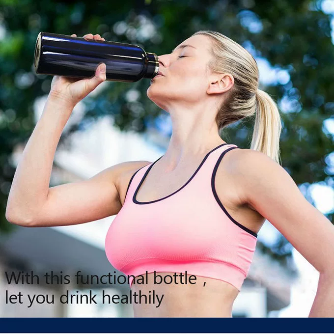Cross-border American large-mouth bottle, ultraviolet UV sterilization cup, smart insulated cup, portable and convenient, stainless steel sports water bottle
