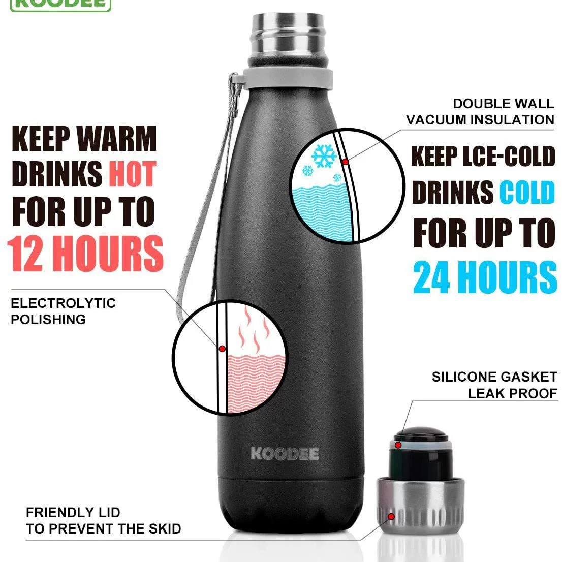 Cross-border double-layer 304 stainless steel cola bottle, sports water bottle, vacuum insulated and chilled water bottle, outdoor gift cup