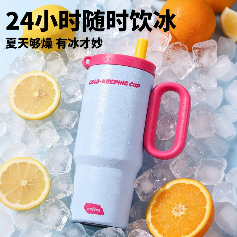 The Bingba Cup is a large-capacity, high-appearation-level insulated cup for women, custom-made 316 stainless steel, with a light luxury and high-end feel