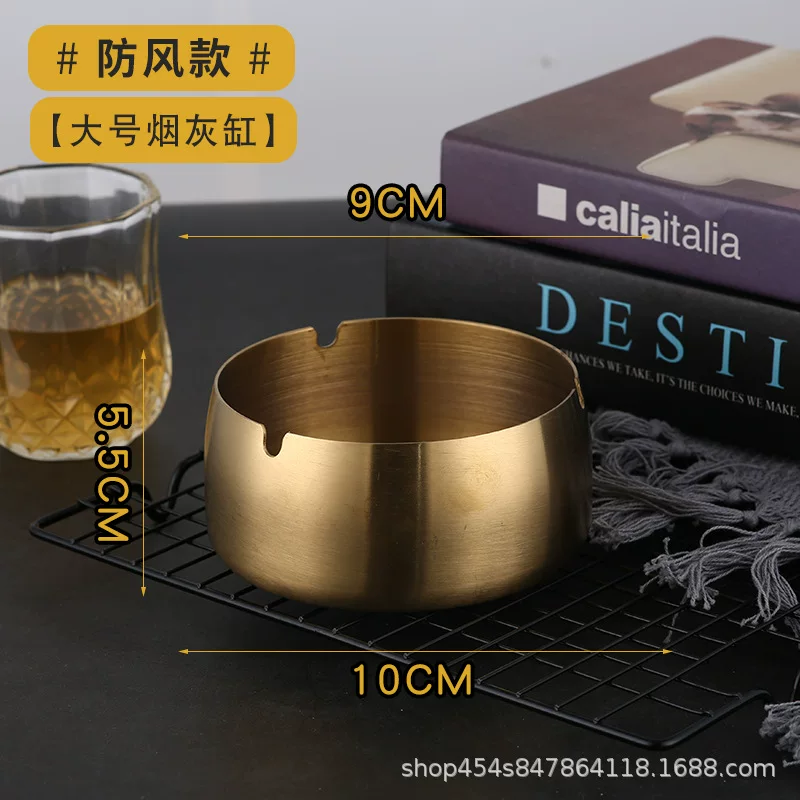 Direct sales and wholesale of thickened stainless steel color-plated metal ashtrays, windproof and shockproof creative and personalized advertising gifts from the manufacturer