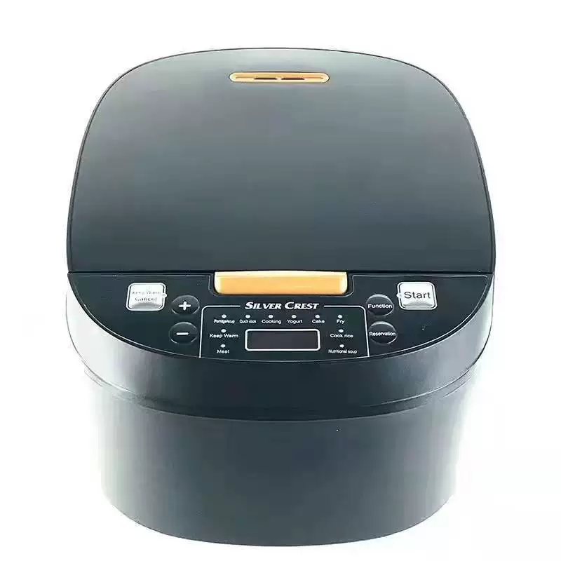 Rice cooker, 5L capacity, smart timer, household use, non-stick pan