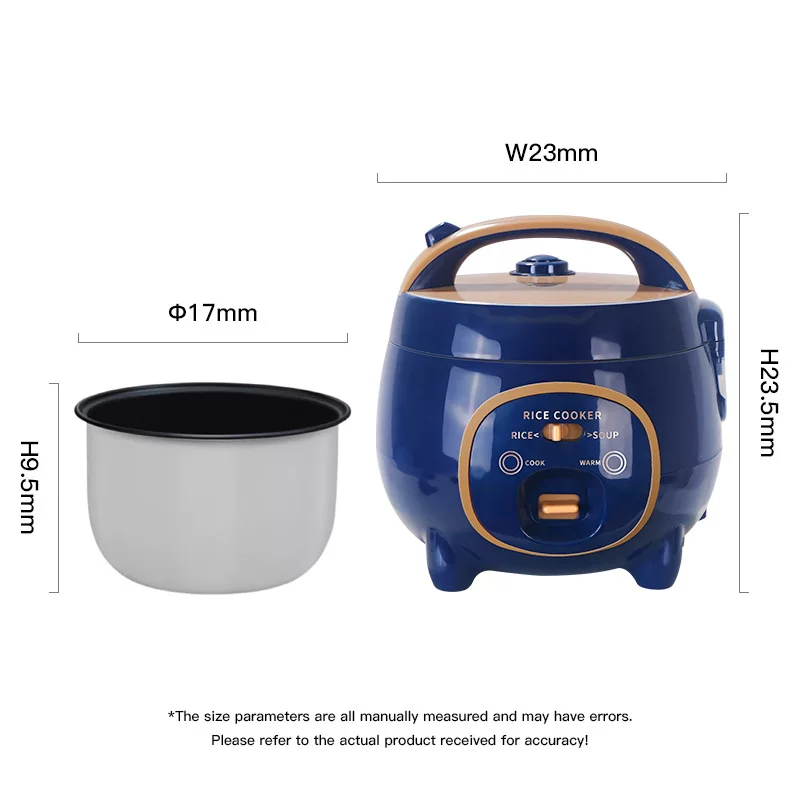 110V-220V small capacity mini 1.8L electric rice cooker, suitable for boiling water, cooking rice, and making soup, with inner pot separation