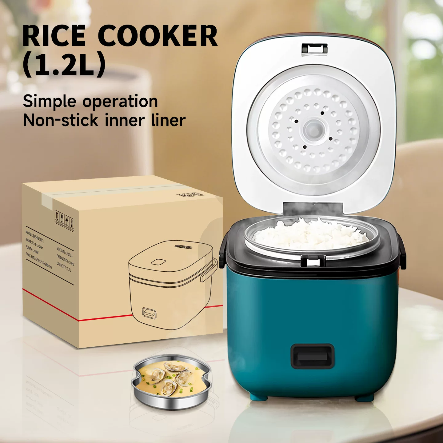 1.2-liter rice cooker, neutral, small, electric rice cooker, mini electric rice cooker, suitable for 2 people