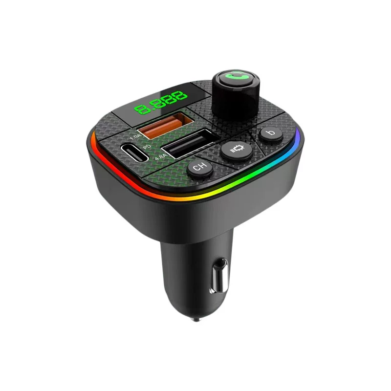 L02 car charger, Bluetooth MP3 playback, plug-in car cigarette lighter, intelligent digital display, PD fast charging, car charger