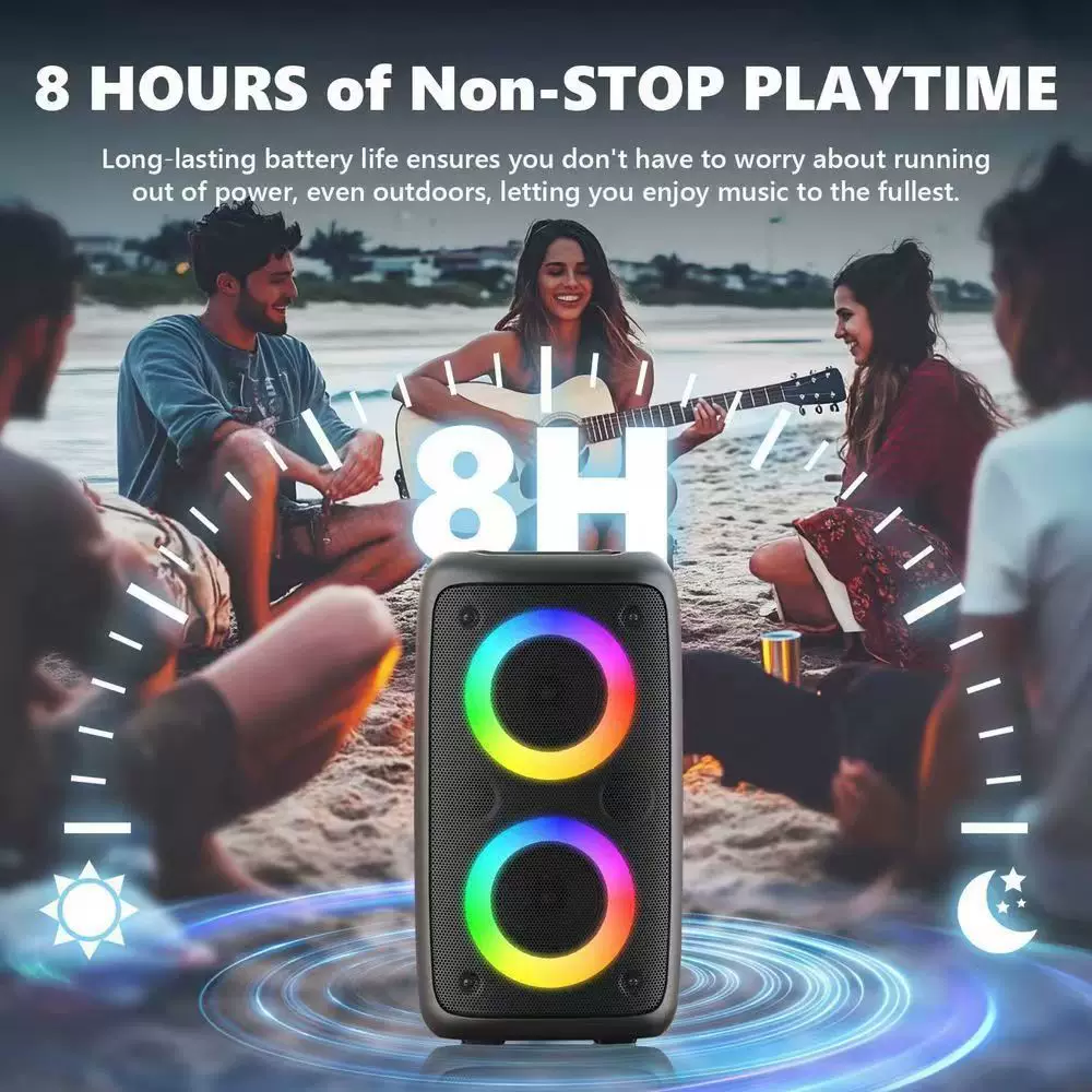 Farbenfroher Bluetooth-Lautsprecher Subwoofer für Outdoor-Plätze mit großer Lautstärke und integriertem Mikrofon