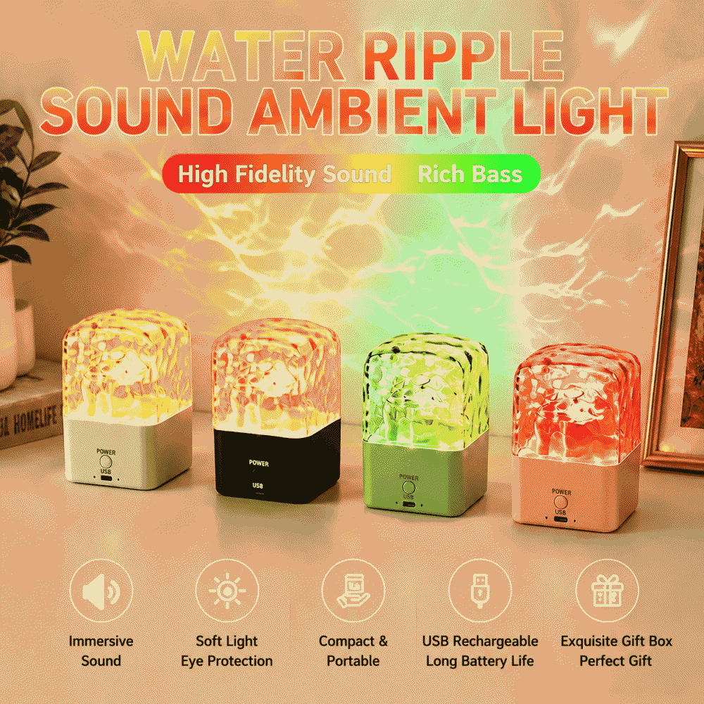 New ripple-effect Bluetooth speaker, tabletop subwoofer, bedroom bedside atmosphere light, sound box, gift wholesale