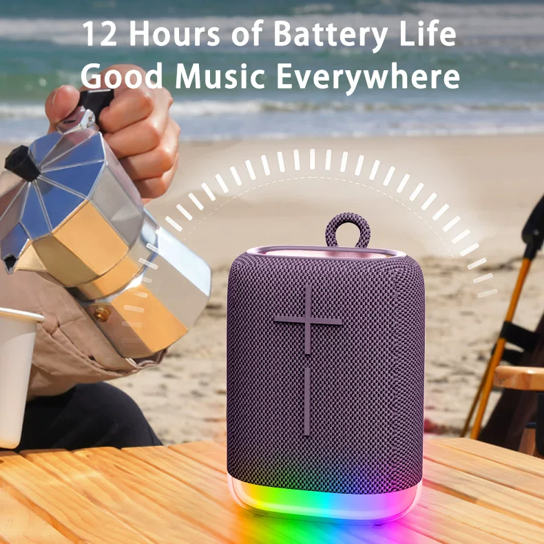 New Bluetooth speaker, small size, high quality, high power subwoofer, outdoor portable camping speaker