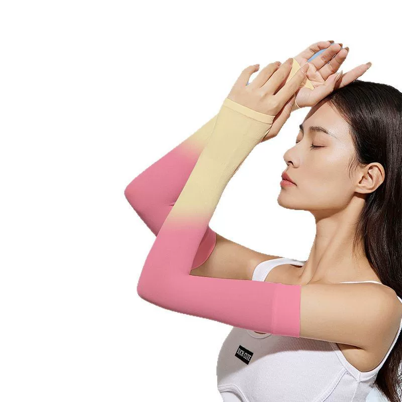 Sommer Outdoor-Sonnenschutz-Gletscherschutzarm mit schrittweisen Farben, atmungsaktive UV-Schutzschlaufe für Daumen